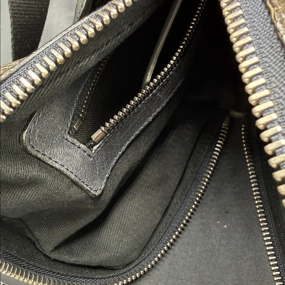 Chloe vintage distressed olive green & black Leather Crossbody Bag